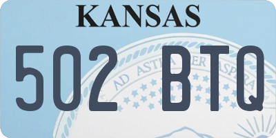 KS license plate 502BTQ