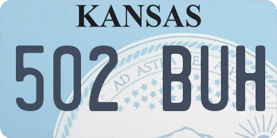 KS license plate 502BUH