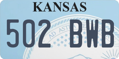 KS license plate 502BWB