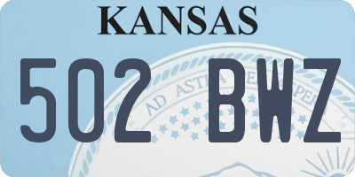 KS license plate 502BWZ