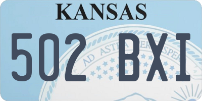 KS license plate 502BXI