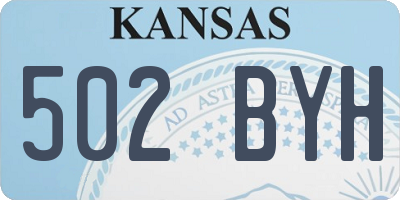 KS license plate 502BYH