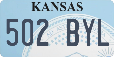 KS license plate 502BYL