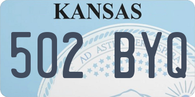 KS license plate 502BYQ