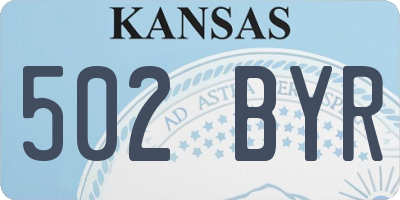 KS license plate 502BYR