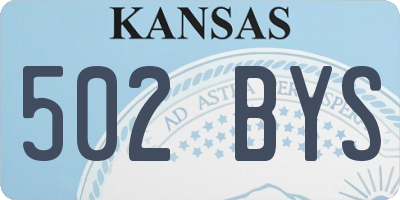 KS license plate 502BYS