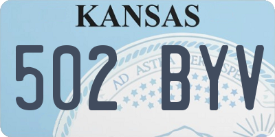 KS license plate 502BYV