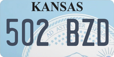 KS license plate 502BZD