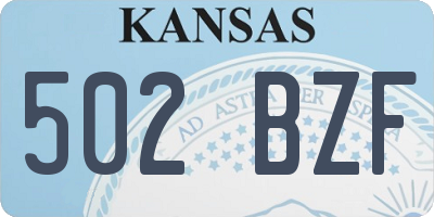 KS license plate 502BZF