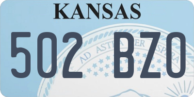 KS license plate 502BZO