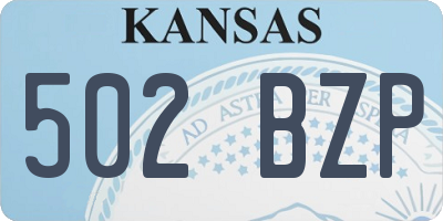 KS license plate 502BZP