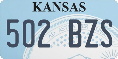 KS license plate 502BZS
