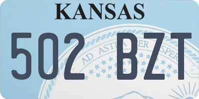 KS license plate 502BZT