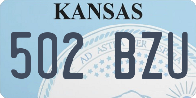 KS license plate 502BZU