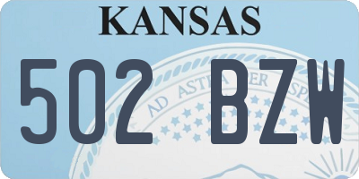 KS license plate 502BZW