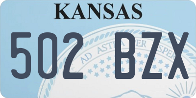 KS license plate 502BZX