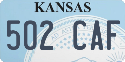 KS license plate 502CAF