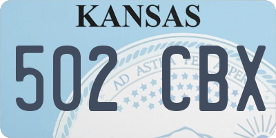 KS license plate 502CBX