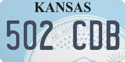 KS license plate 502CDB