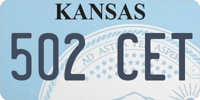 KS license plate 502CET