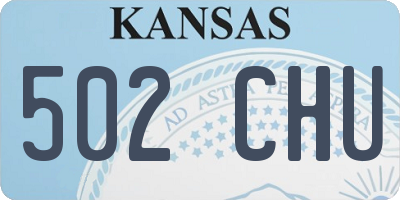 KS license plate 502CHU