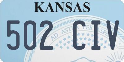 KS license plate 502CIV