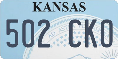 KS license plate 502CKO