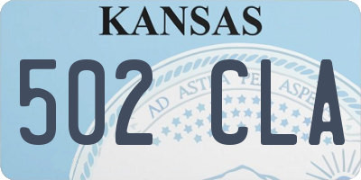 KS license plate 502CLA