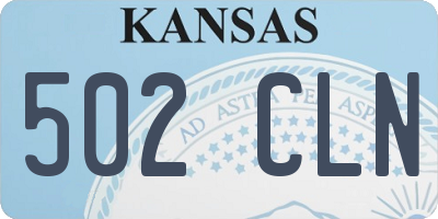 KS license plate 502CLN