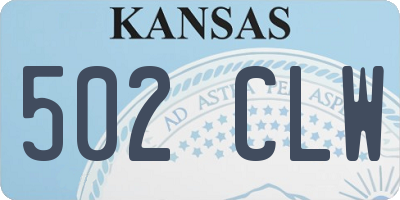 KS license plate 502CLW