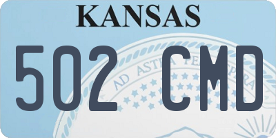 KS license plate 502CMD