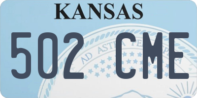 KS license plate 502CME