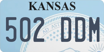 KS license plate 502DDM