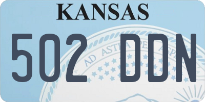 KS license plate 502DDN