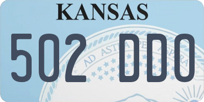 KS license plate 502DDO