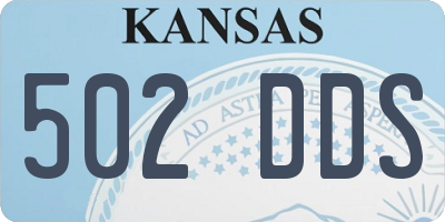 KS license plate 502DDS