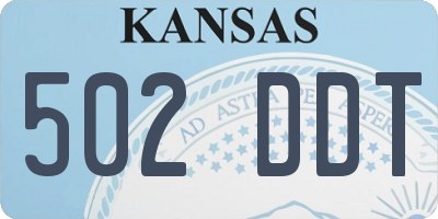 KS license plate 502DDT