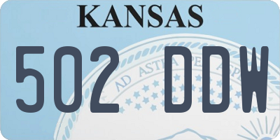 KS license plate 502DDW