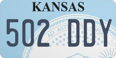 KS license plate 502DDY
