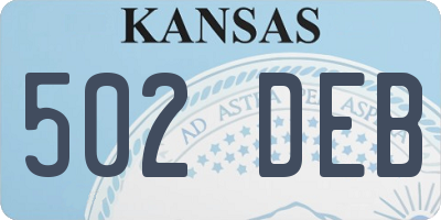 KS license plate 502DEB