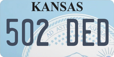 KS license plate 502DED