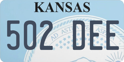 KS license plate 502DEE