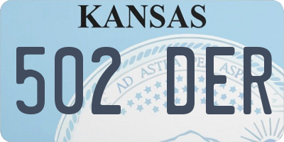 KS license plate 502DER