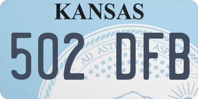 KS license plate 502DFB