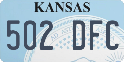 KS license plate 502DFC