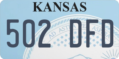 KS license plate 502DFD