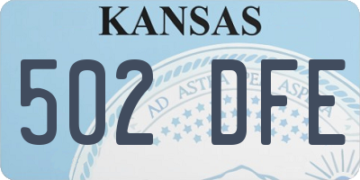 KS license plate 502DFE