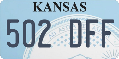 KS license plate 502DFF