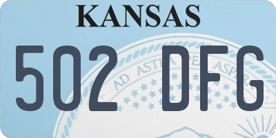KS license plate 502DFG