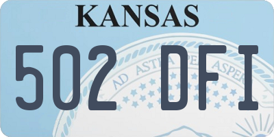 KS license plate 502DFI